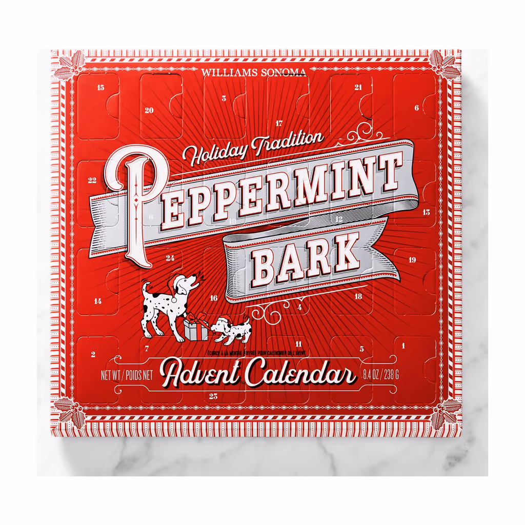 Williams Sonoma Peppermint Bark 2026, Williams Sonoma advent calendar