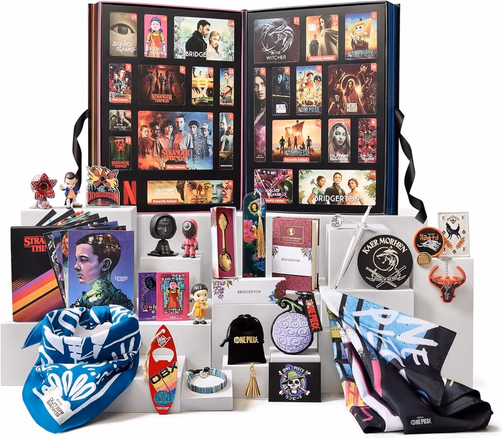Netflix YuMe Countdown Gift Box 2024 advent calendar contents, photograph 2 of 2