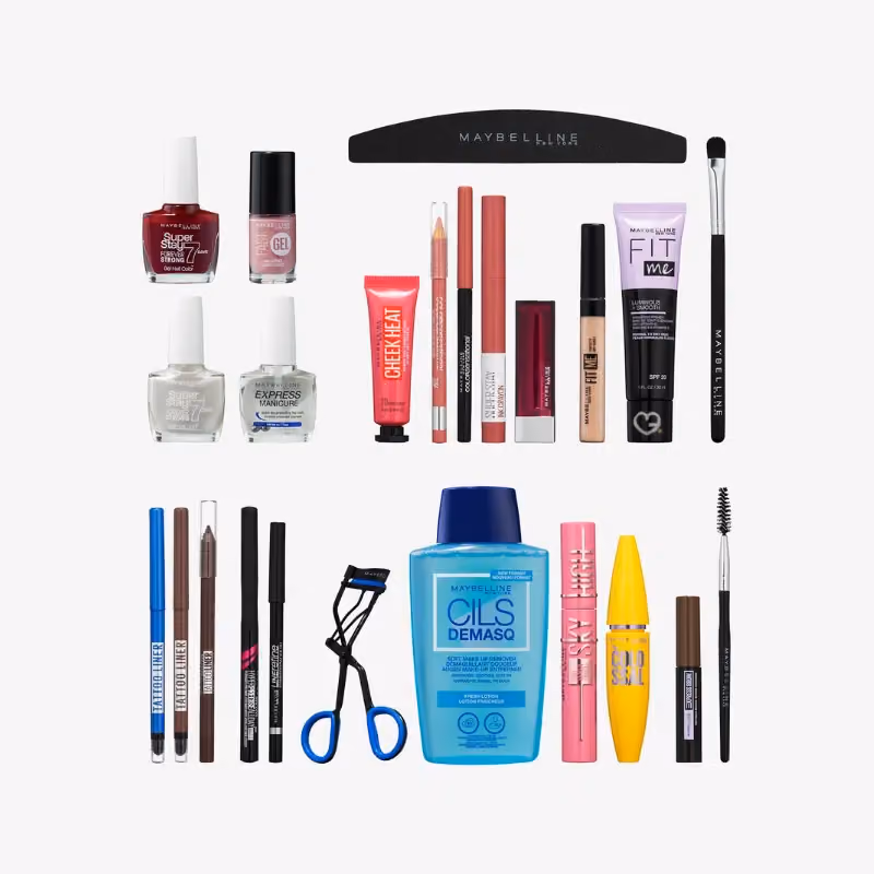 Maybelline New York 24 days advent calendar contents, photograph 1 of 1