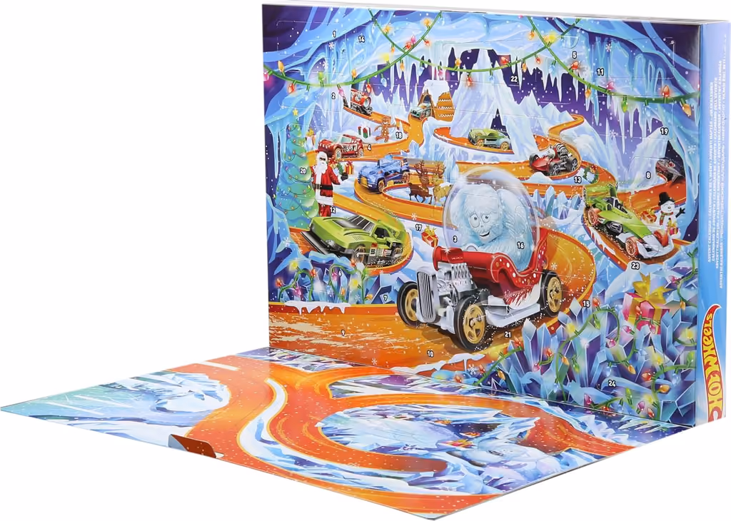 The fold-out track scene from above