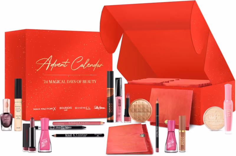 Rimmel 24 Magic Days Of Beauty advent calendar contents, photograph 1 of 1