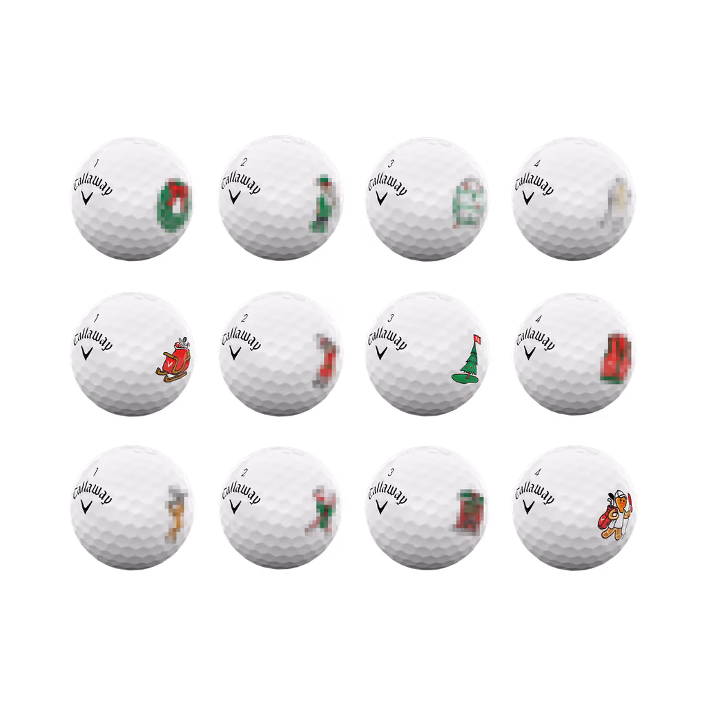 The twelve balls in a grid, most of the prints blurred