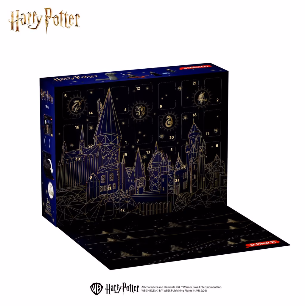The opened Hogwarts display box on its own