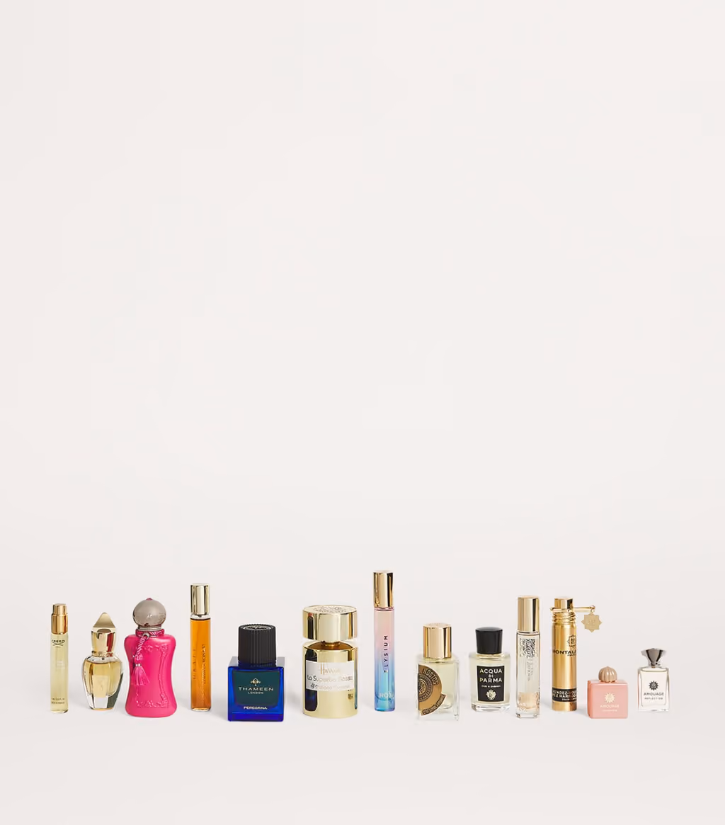 The Harrods 12 Days of Fragrance 2024 advent calendar contents, photograph 1 of 1