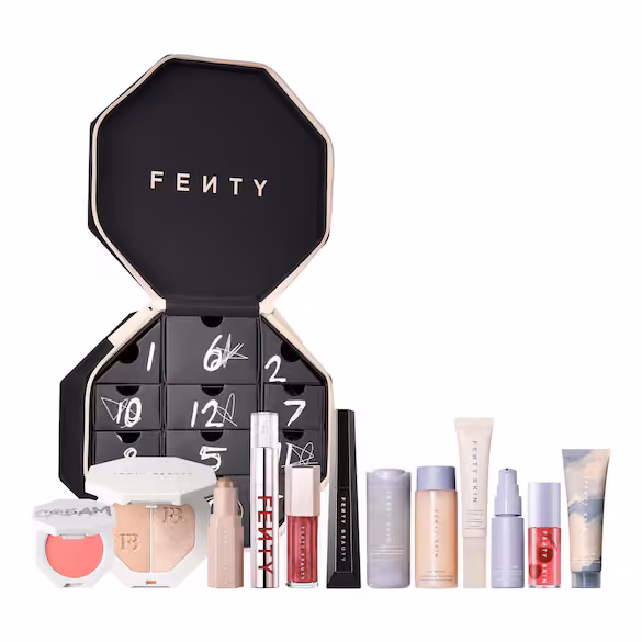 Fenty Beauty + Fenty Skin advent calendar contents, photograph 1 of 2