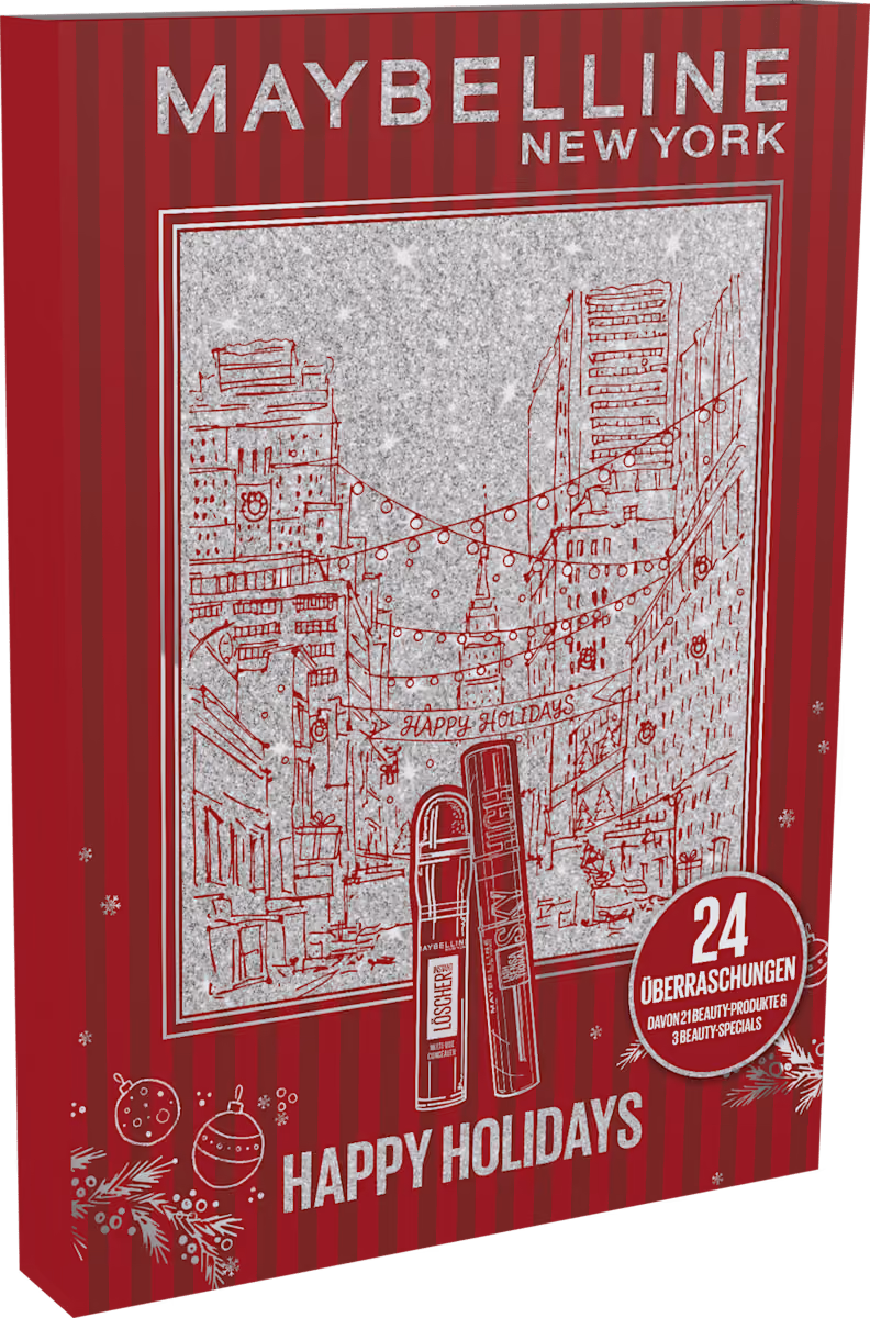 The closed red Happy Holidays box as dm photographs it