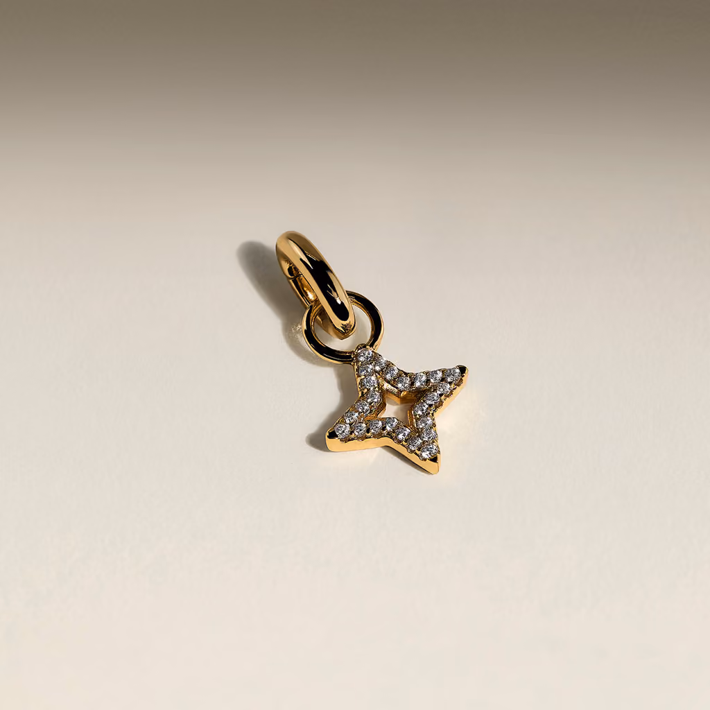 Astrid & Miyu Pavé Cosmic Star Clip Charm in Gold