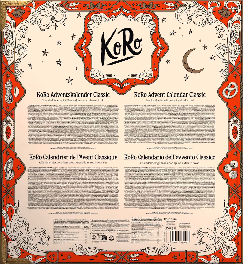 The back of the KoRo box