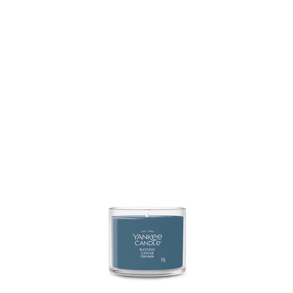 Bayside Cedar mini filled votive, two