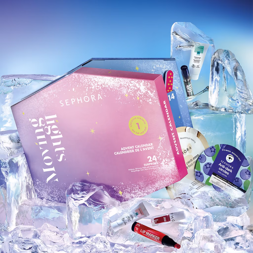 The Moving Lights box on ice with products scattered around it