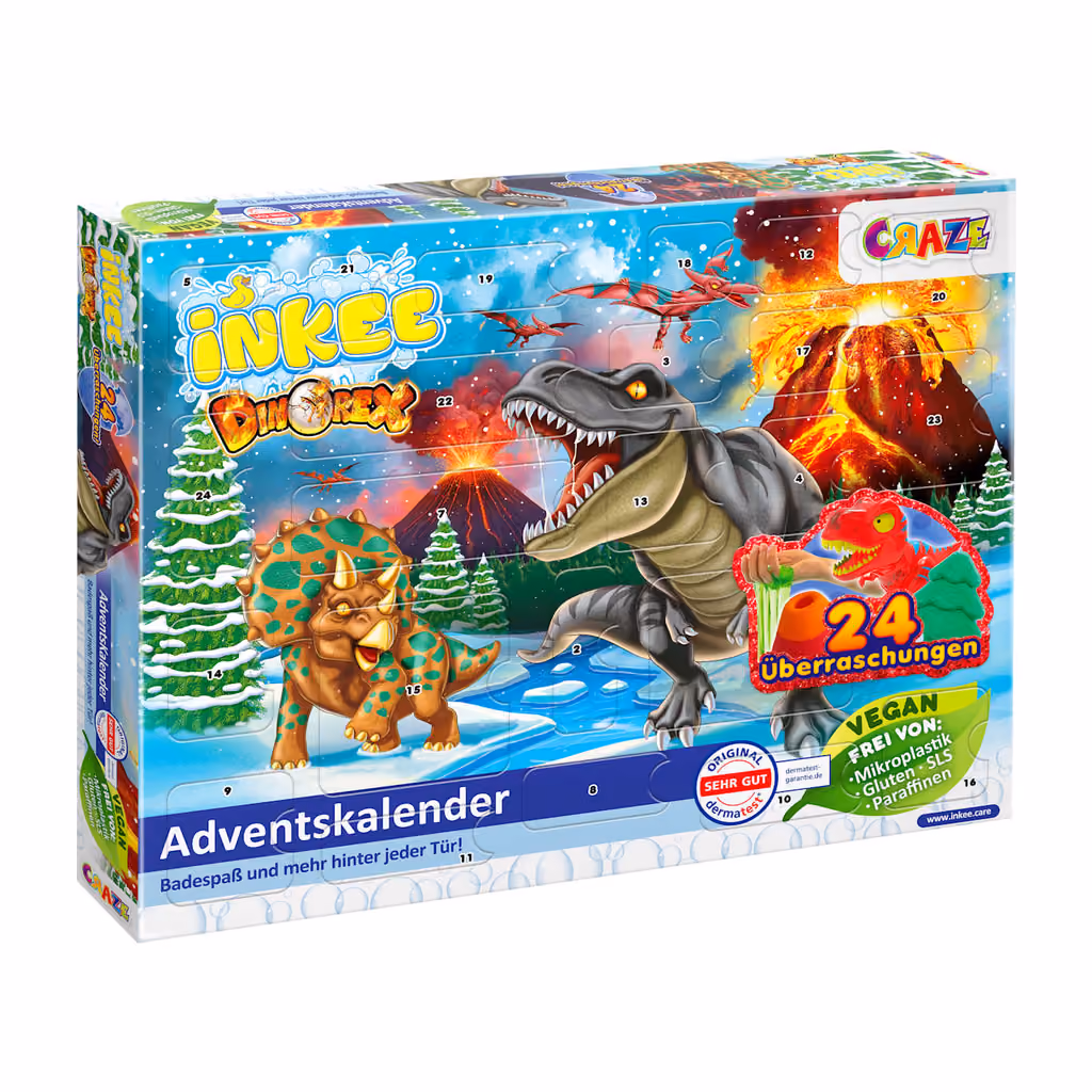 CRAZE Dinorex Kids' Bath Advent Calendar 2026, CRAZE advent calendar