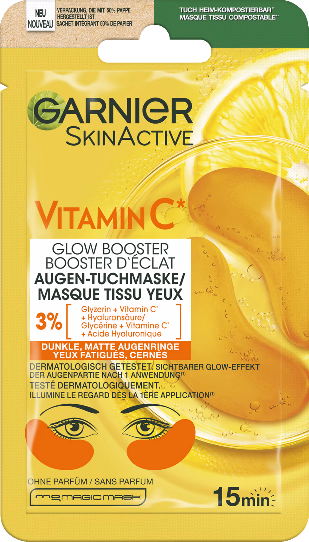 Garnier SkinActive Vitamin C Glow Booster eye sheet mask