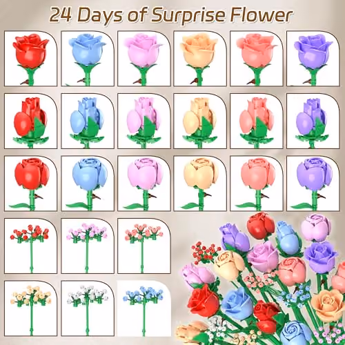 Flower Bouquet 2025 Sopu DIY Flower Home Decor advent calendar contents, photograph 3 of 6