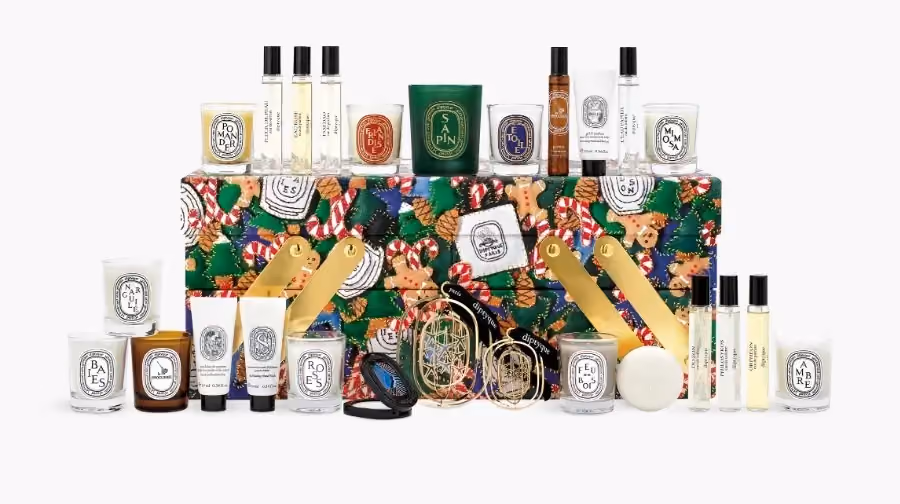 Diptyque 25 scented treasures advent calendar contents, photograph 1 of 1