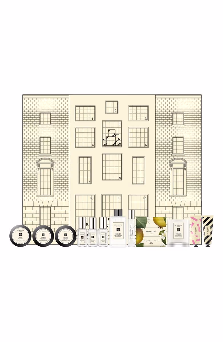 The town-house box with the twelve products in front