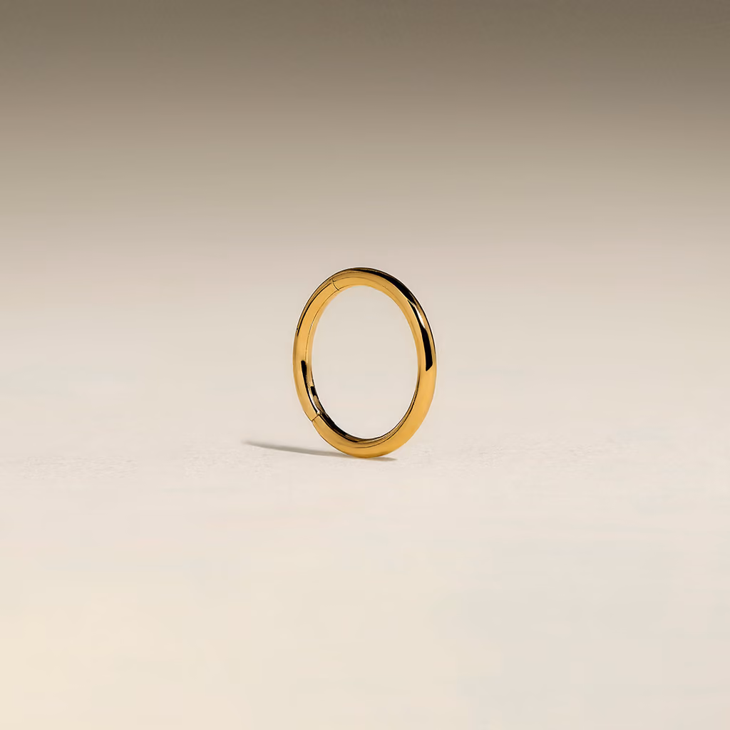 Astrid & Miyu Seamless Titanium Piercing Hoop in Gold