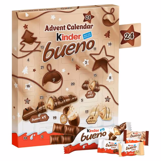 The box with Bueno minis, eggs and the full bar in front of it