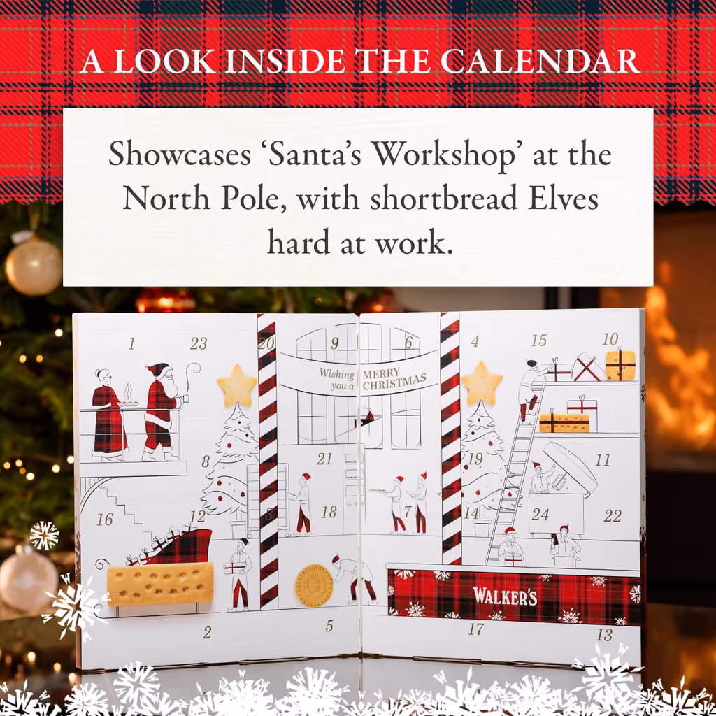 Walker’s 2024 Shortbread Cookies advent calendar contents, photograph 1 of 1