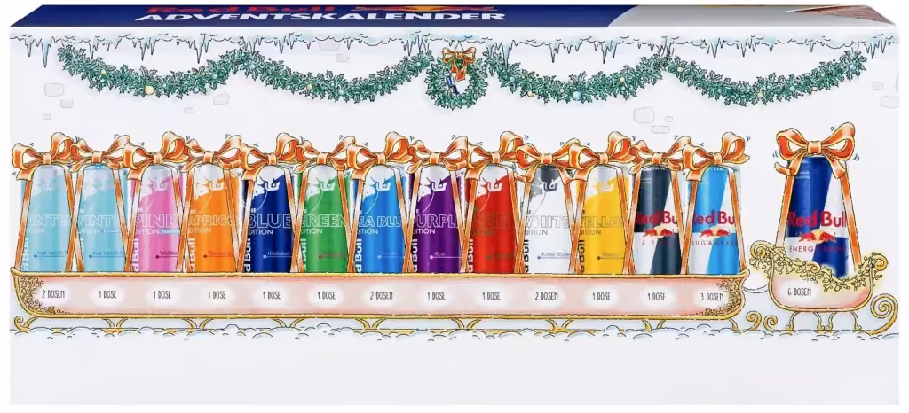 Red Bull 2024 Official advent calendar contents, photograph 1 of 1