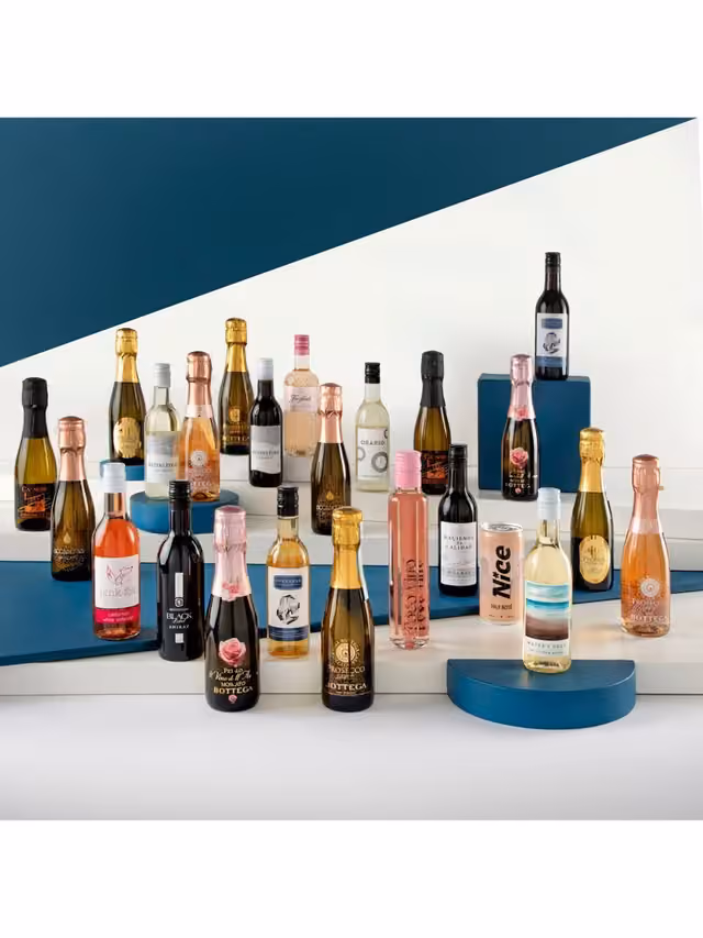 John Lewis Wine & Fizz 2025 advent calendar contents, photograph 1 of 2