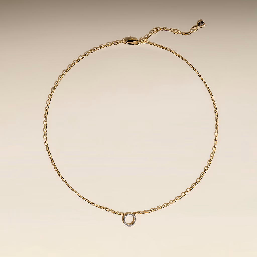 Astrid & Miyu Pavé Charm Pendant Necklace in Gold