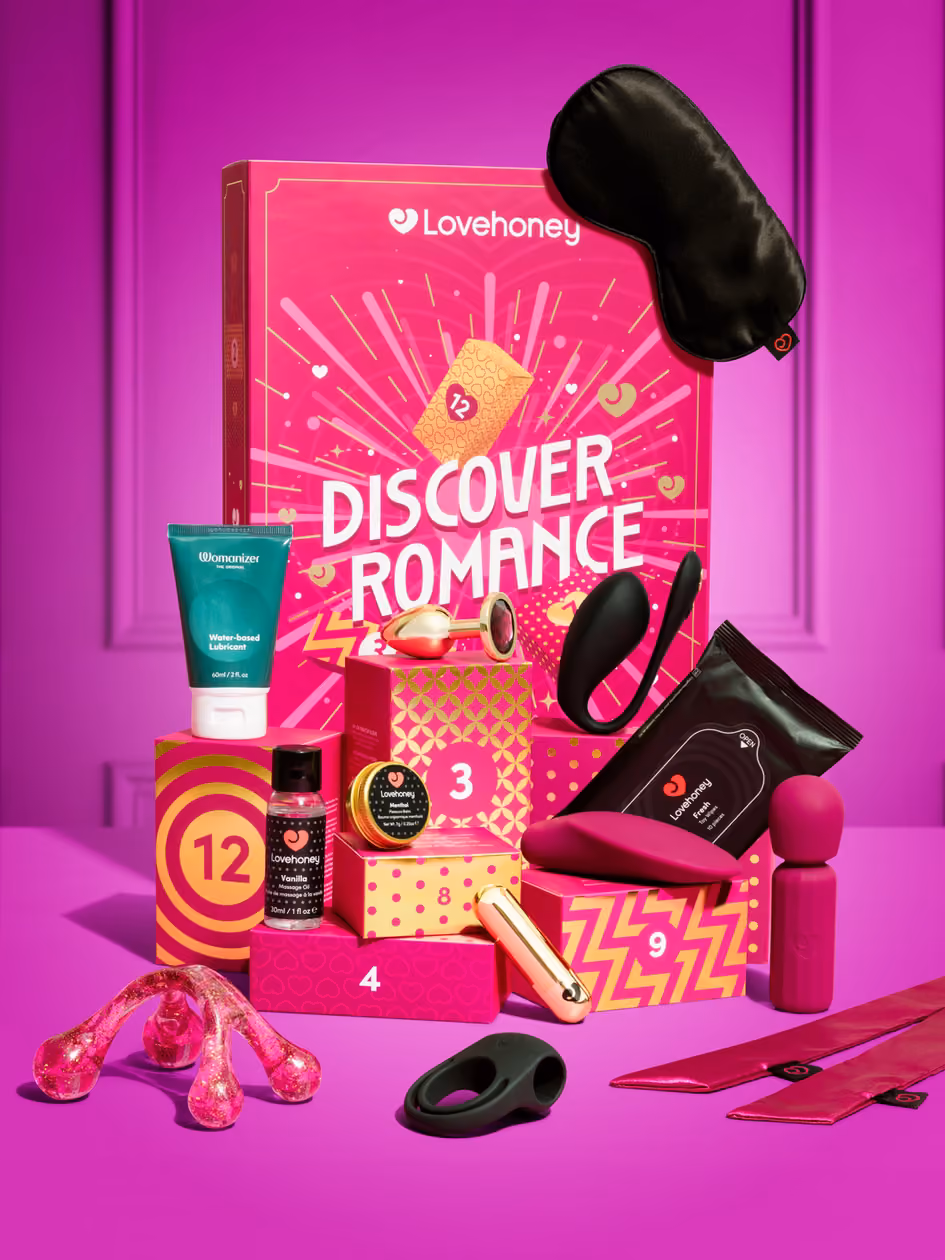 Lovehoney Discover Romance 2025 advent calendar contents, photograph 1 of 3