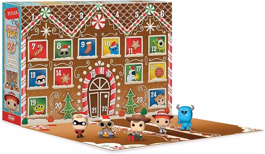 Funko Pop! Pixar Vinyl Figures 2024 advent calendar contents, photograph 1 of 2