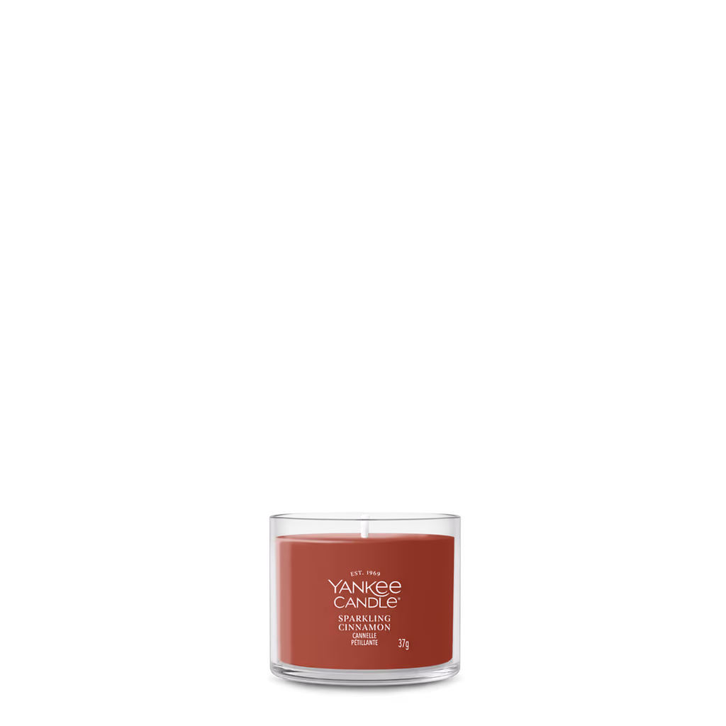 Sparkling Cinnamon mini filled votive, two