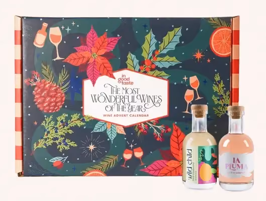 The box with two mini bottles standing at its corner