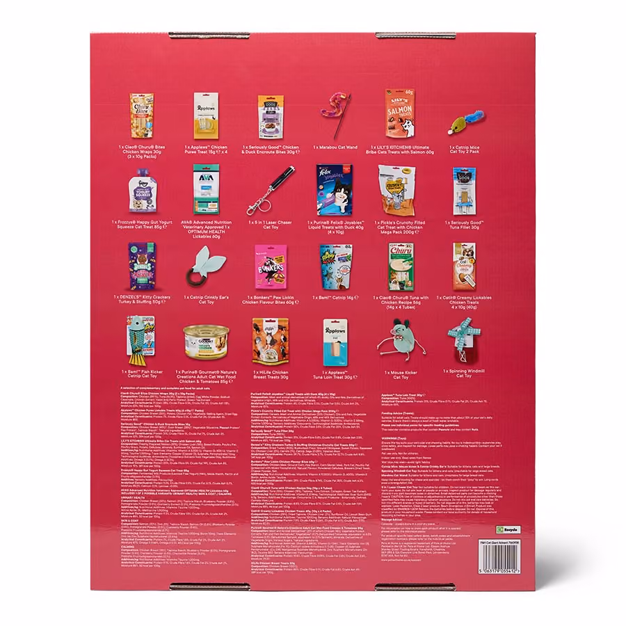 The back panel picturing every product inside