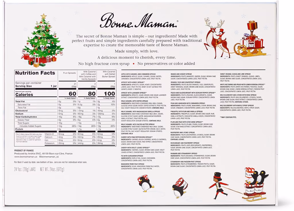 Bonne Maman 2025 Limited Edition 24 Mini Spreads advent calendar contents, photograph 2 of 2