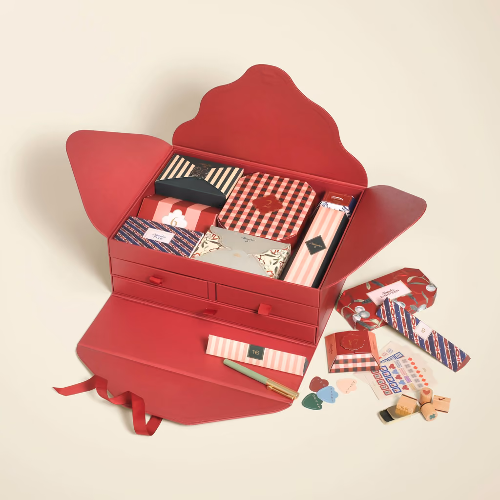 Papier 24 Days of Desk Delights advent calendar contents, photograph 1 of 4